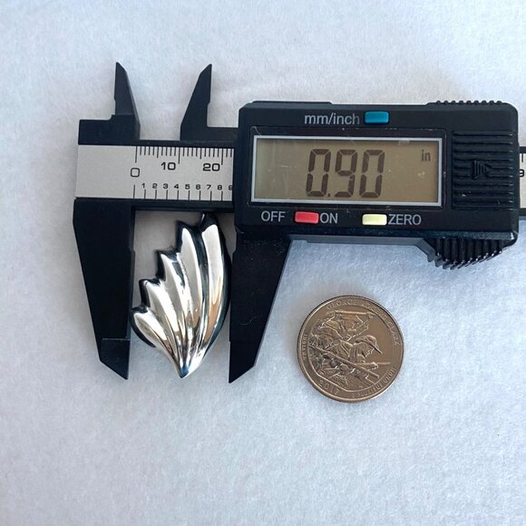 VTG Mexico Sterling Silver 925 Modernist Sculptural Scallop Clip On Earrings - Picture 11 of 12